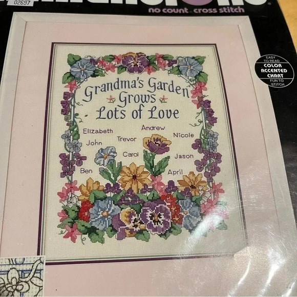 Dimensions Grandma's Garden 11" x 14" Cross Stitch Kit NWT 1995 - Picture 2 of 4
